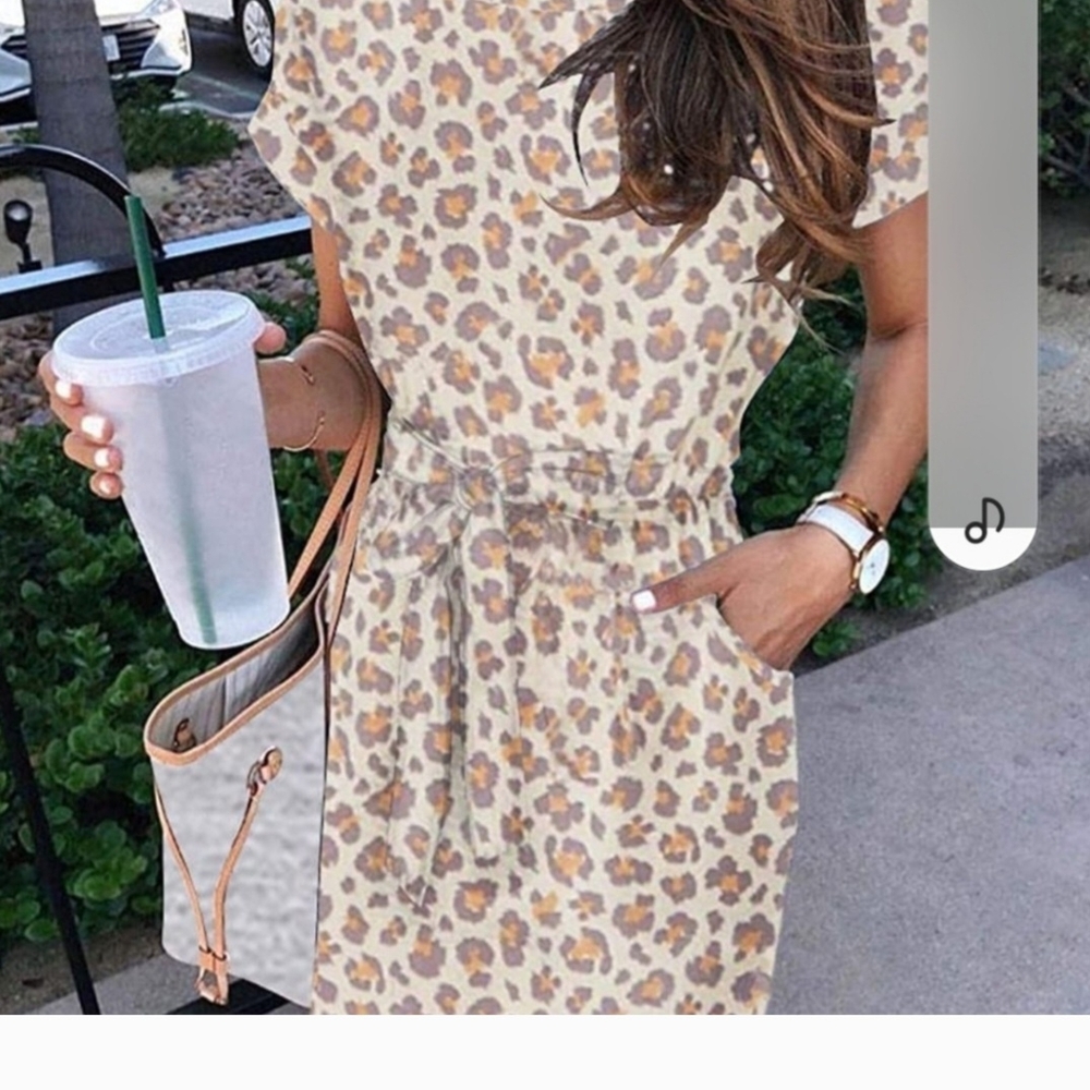 Chic Leopard Print Midi Dress